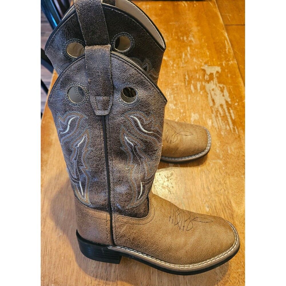Cowboy Cowgirl Boots Kids Size 1 Old West Boots Brown Tan Farm Outdoor Country